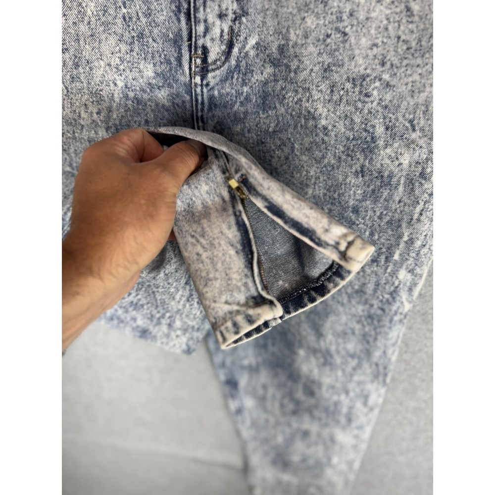Vintage Stefano Jeans Womens 10 Acid Wash Tapered High Rise Ankle Zipper 80s Den - Picture 6 of 13